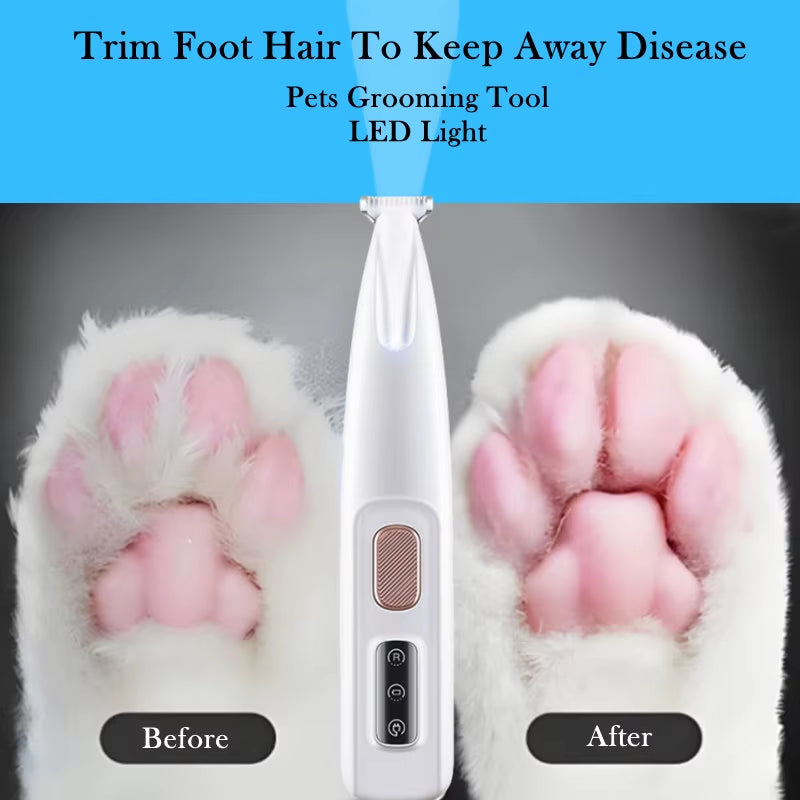 Professional Pet Grooming Clippers with LED Light - Electric Shaver for Dogs and Cats, Hair Cutting Blades for Puppies and Kittens