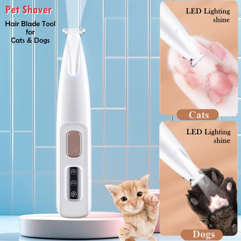 Professional Pet Grooming Clippers with LED Light - Electric Shaver for Dogs and Cats, Hair Cutting Blades for Puppies and Kittens