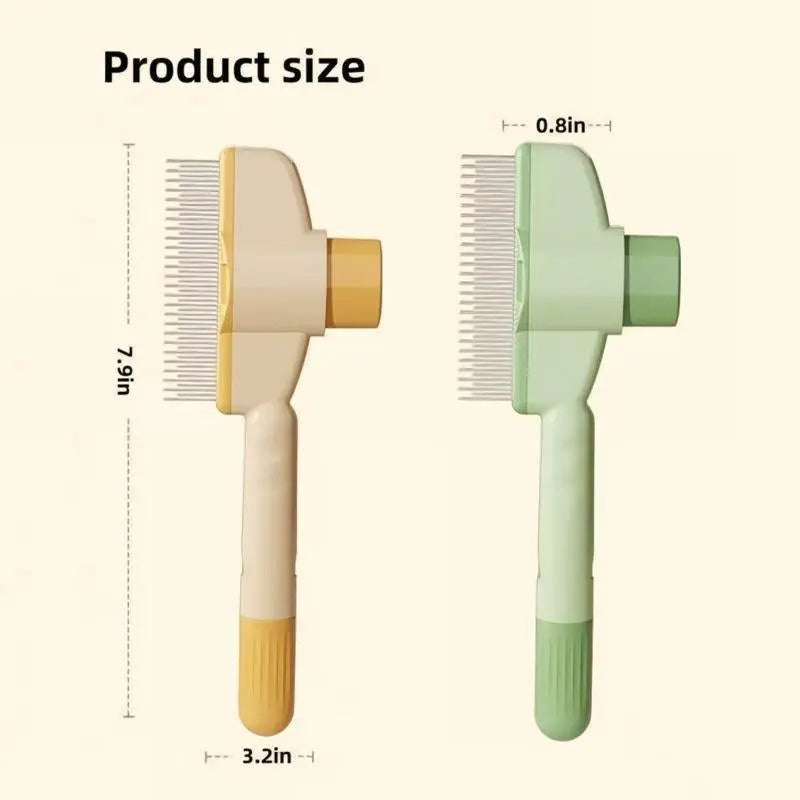 2 Counts Set Pet Comb for Dogs Cats with Long Short,Stainless Steel Metal Teeth for Shedding and Tangles,Self-Cleaning Pet Comb for Dogs and Cats Household Convenient.